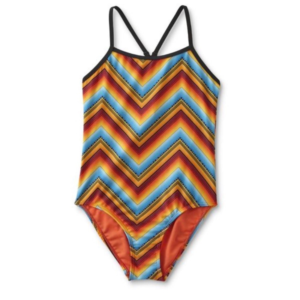 Joe Boxer Girl’s One-Piece Swimsuit-Chevron